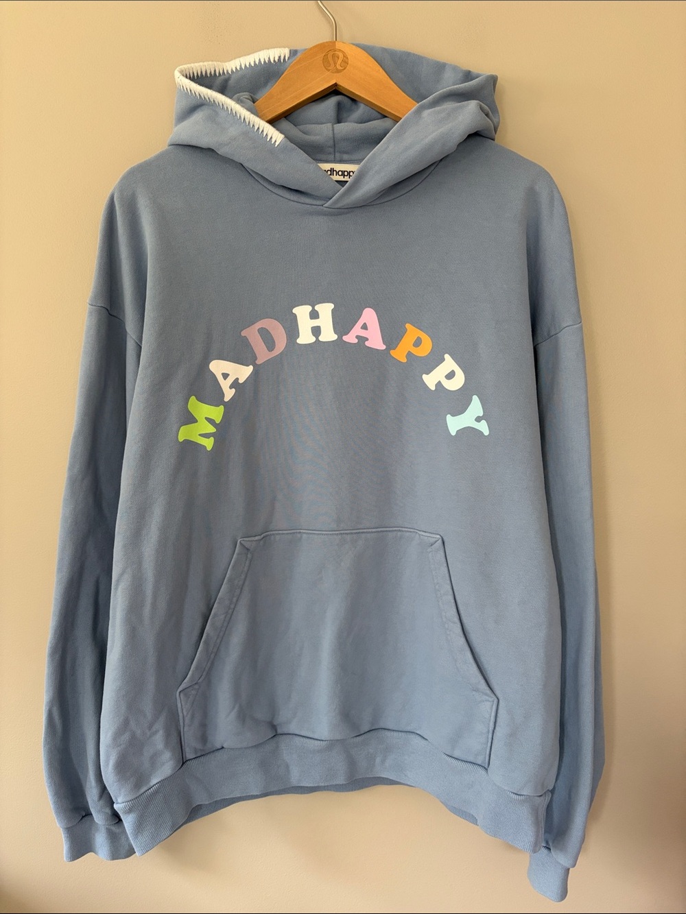 Madhappy Pastels French Terry Hoodie Size Medium Frost Blue Graphic
